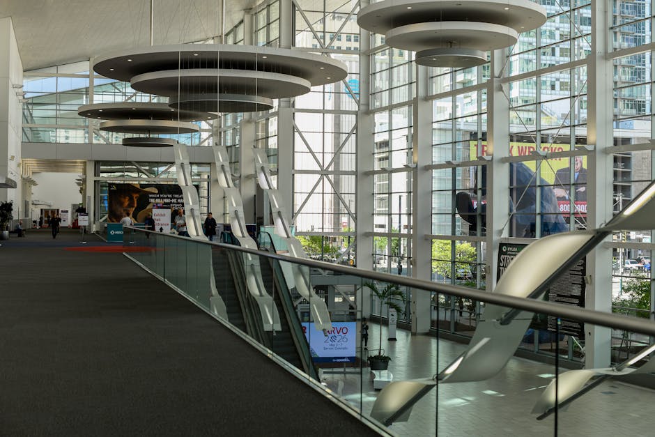 Interior view of the Denver Convention Center showcasing modern architecture and design.