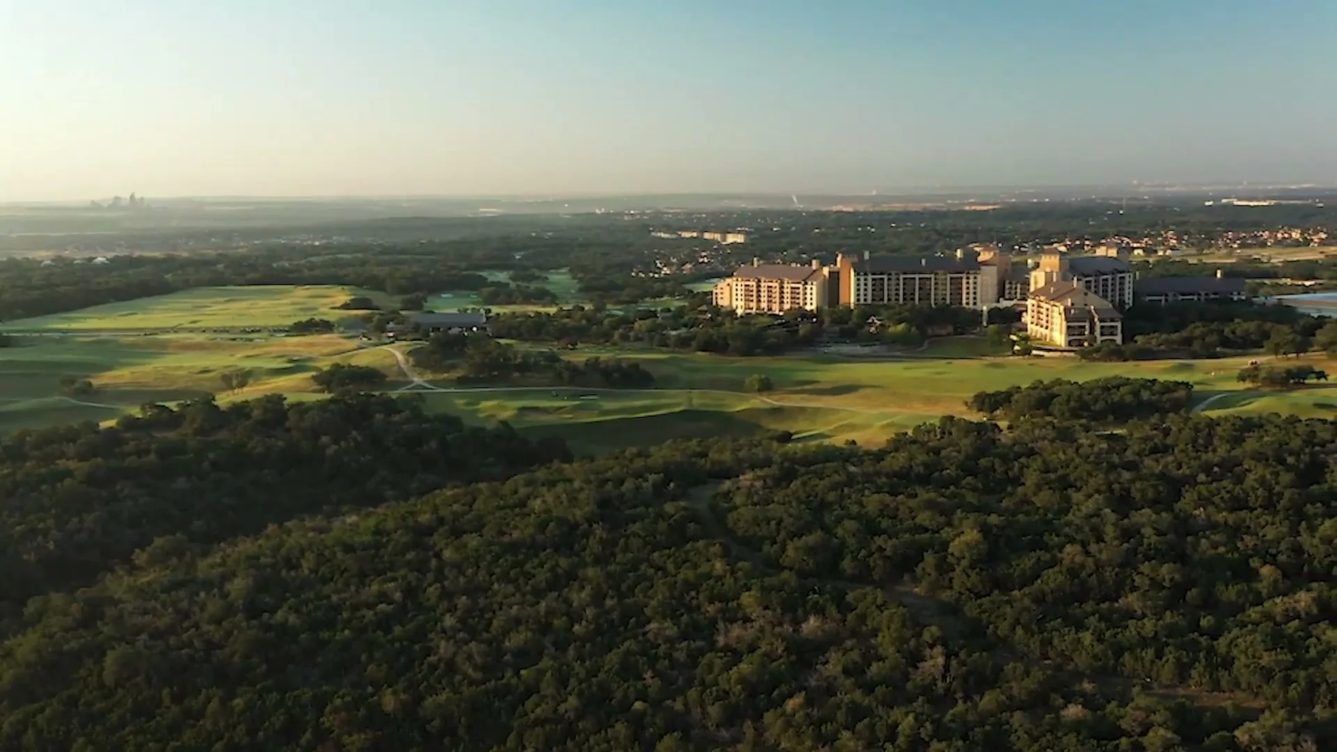 Aerial view of an event venue